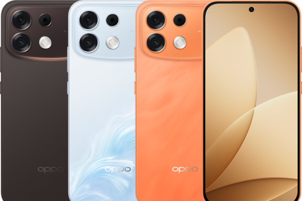 Oppo F35 Pro 5G smartphone with Sunset Orange design